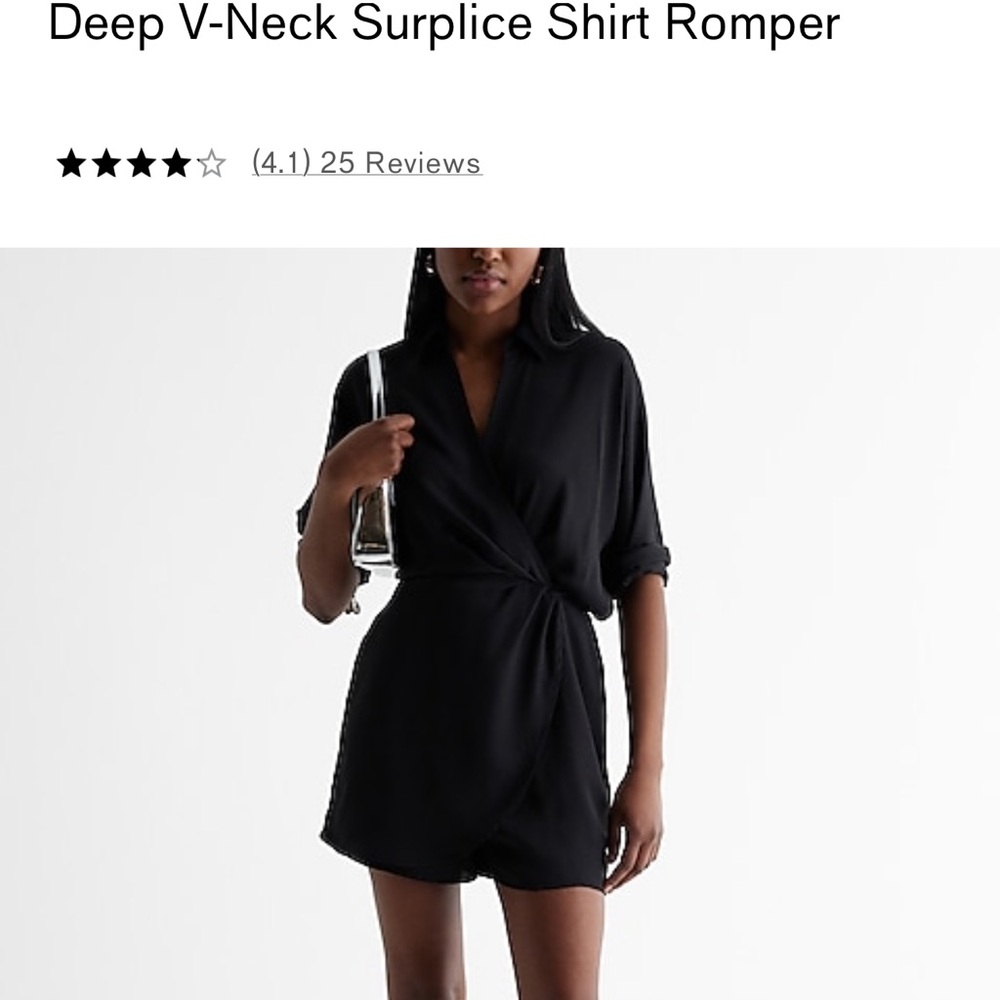 Deep V-neck surplus shirt romper